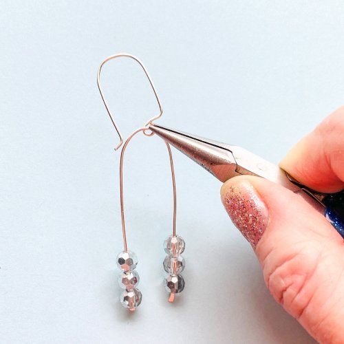 Margot Potter's Modern Mobile Earrings - , Contemporary Wire Jewelry, Beads, attache the earwire to the earring